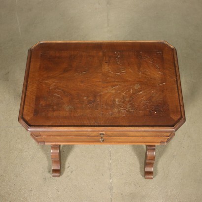 Small Louis Philippe Working Table Walnut Italy 19th Century