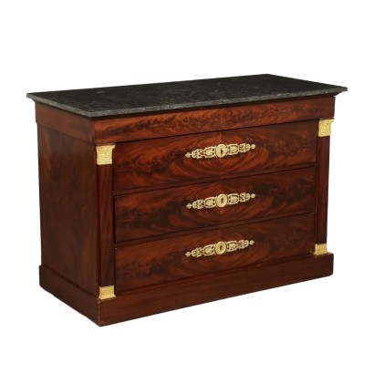 Restoration Chest Of Drawers Mahogany Sessile Oak Marble France 1825