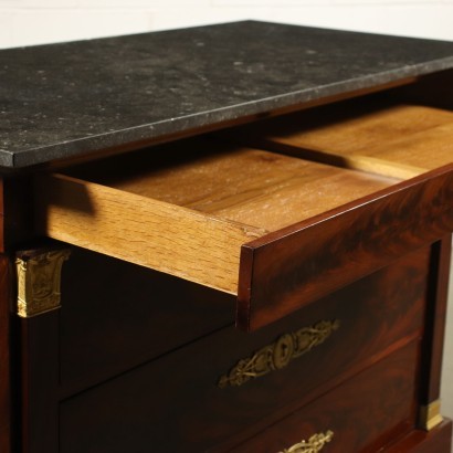 Restoration Chest Of Drawers Mahogany Sessile Oak Marble France 1825