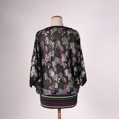 Maglia Vintage con Fantasia Floreale Luccicante