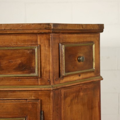 Notched Lombard-Venetian Cupboard Cherry Italy 19th Century