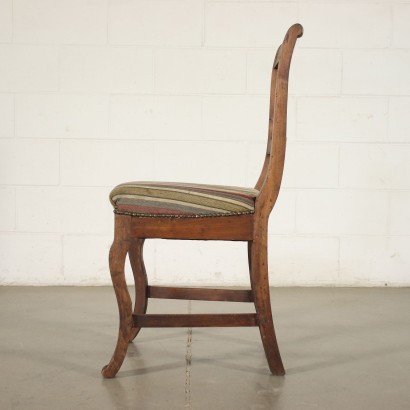Group of 4 Restoration Chairs Walnut Italy 19th Cenutry