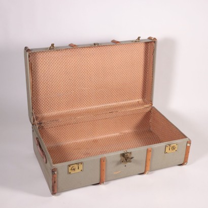 Vintage Green Canvas Trunk 1930s