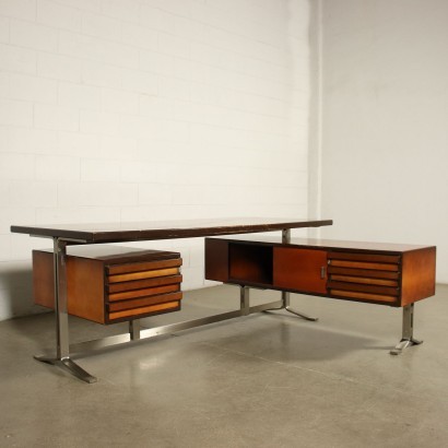 Formanova Desk Stained Beech And Maple Veneer Italy 1970s