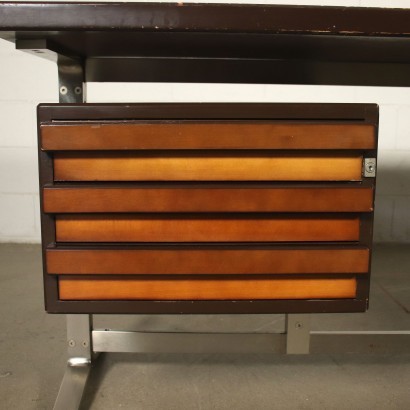 Formanova Desk Stained Beech And Maple Veneer Italy 1970s