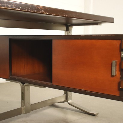 Formanova Desk Stained Beech And Maple Veneer Italy 1970s