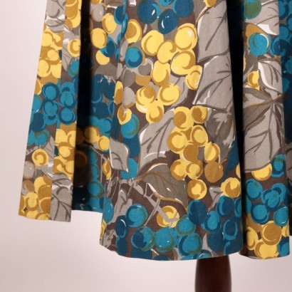 Robe D'Été Vintage à Motif Floral Coton Italie Années 1960