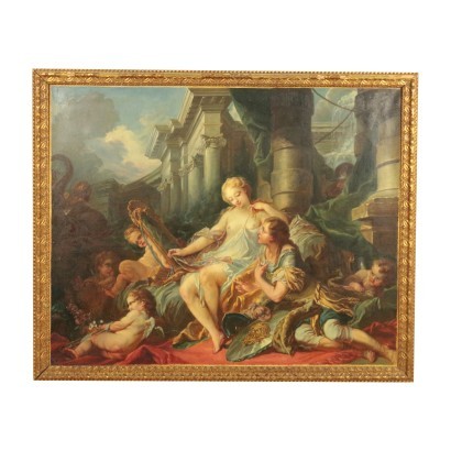 Rinaldo And Armida Oil On Canvas Late '800 Early '900