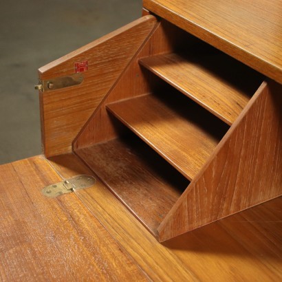 Chest Of Drawers Teak Veneer Metal Italy 1960s