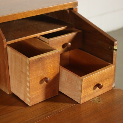 Chest Of Drawers Teak Veneer Metal Italy 1960s