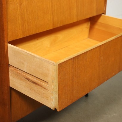 Chest Of Drawers Teak Veneer Metal Italy 1960s