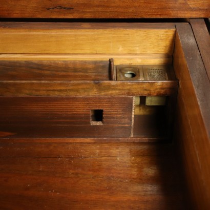 Umbertino Secretaire With Dante Alighieri Bust Walnut Ebony Italy 1800