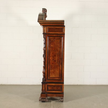 Umbertino Secretaire With Dante Alighieri Bust Walnut Ebony Italy 1800