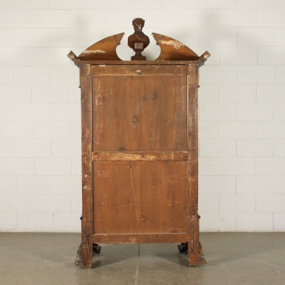 Umbertino Secretaire With Dante Alighieri Bust Walnut Ebony Italy 1800