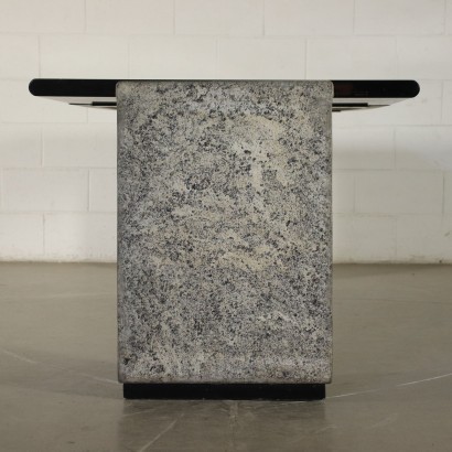 Sormani Desk Granite Lacquered Wood Leather Italy 1980s