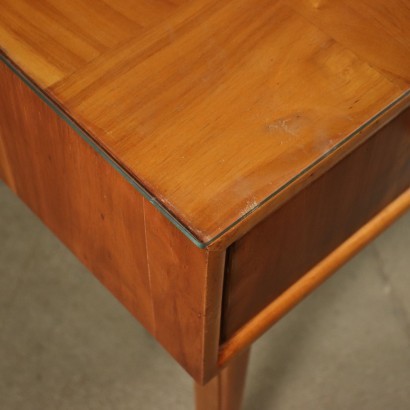 Desk Cherry Veneer Solid Beech Glass Italy 1950s Italian Production