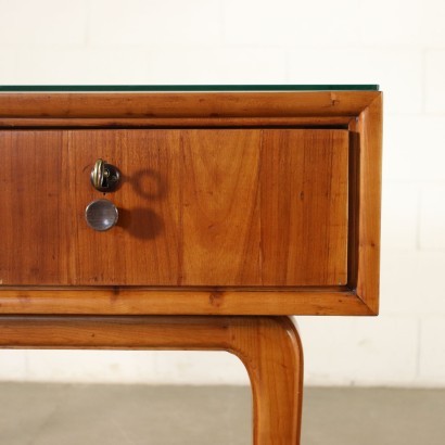 Desk Cherry Veneer Solid Beech Glass Italy 1950s Italian Production