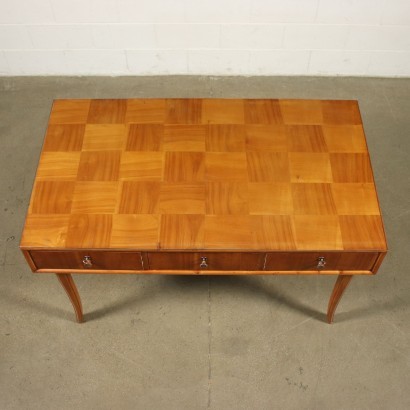 Desk Cherry Veneer Solid Beech Glass Italy 1950s Italian Production