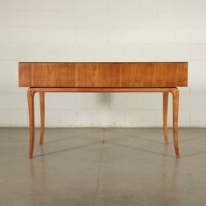 Desk Cherry Veneer Solid Beech Glass Italy 1950s Italian Production