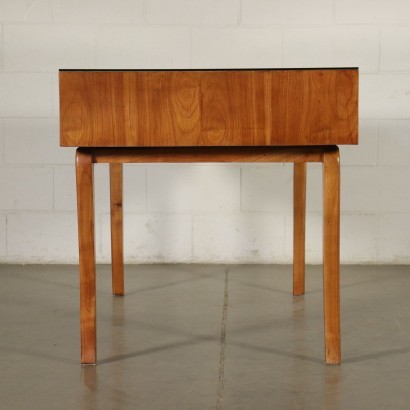 Desk Cherry Veneer Solid Beech Glass Italy 1950s Italian Production