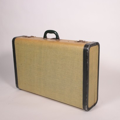 Vintage Koffer Leder Leinwand Italien 1920-1930