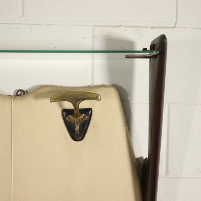 Coat-Hanger Beech Brass Glass Skai Italy 1950s Italian Production