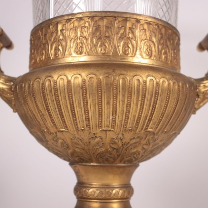 Table Lamp Alabaster Gilded Bronze Crystal Italy 20th Century