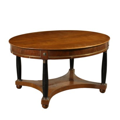 Big EMpire Library Table Wlanut Pine Italy 19th Century