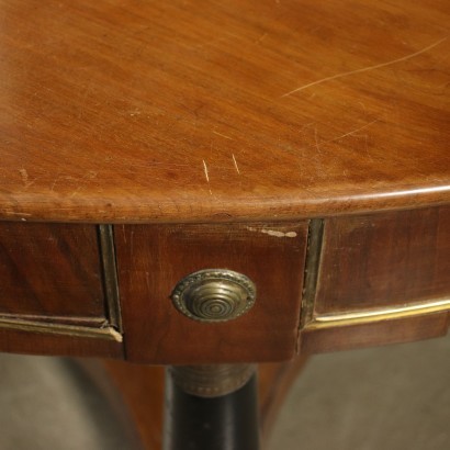 Big EMpire Library Table Wlanut Pine Italy 19th Century