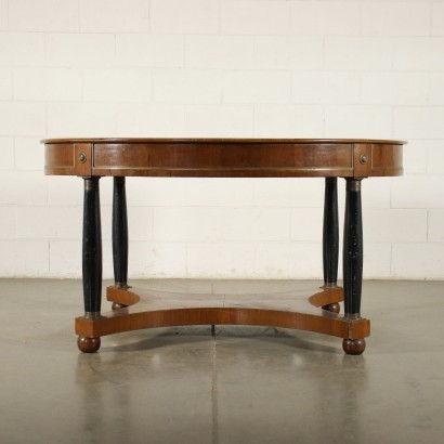 Big EMpire Library Table Wlanut Pine Italy 19th Century