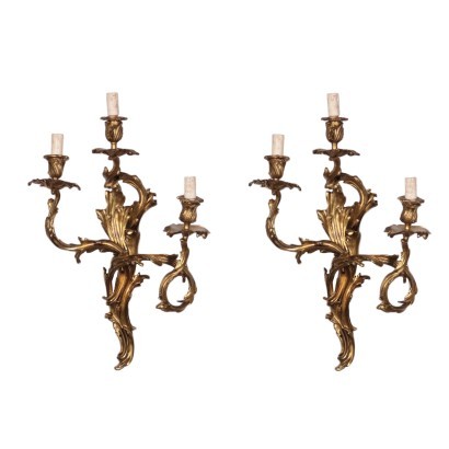 Pair of Napoleon III Wall Lights Bronze FRance 19th Century