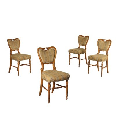 antigüedades, silla, sillas antiguas, silla antigua, silla italiana antigua, silla antigua, silla neoclásica, silla del siglo XIX, Grupo de cuatro sillas Aust Biedermeier