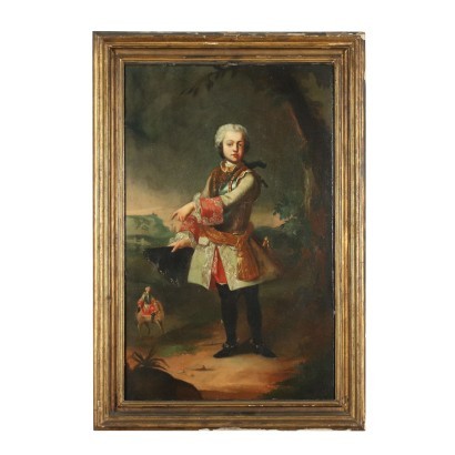 Portrait d'un Jeune Noble Huile sur Toile XVIII Siècle