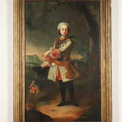 Portrait d'un Jeune Noble Huile sur Toile XVIII Siècle