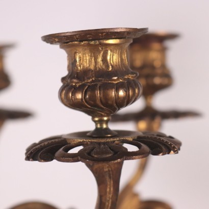 Gilded Bronze Candlestick Italy 19th-20th Century