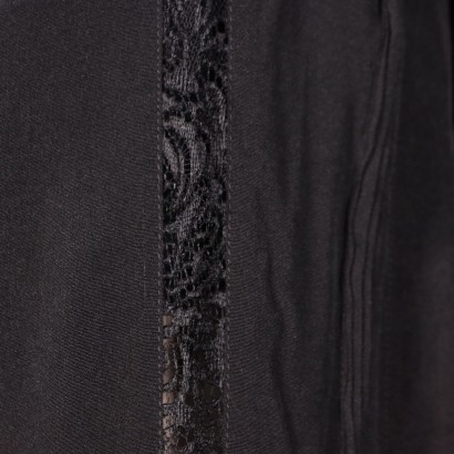 Vestido largo vintage de seda negra