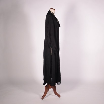 Robe longue vintage en soie noire