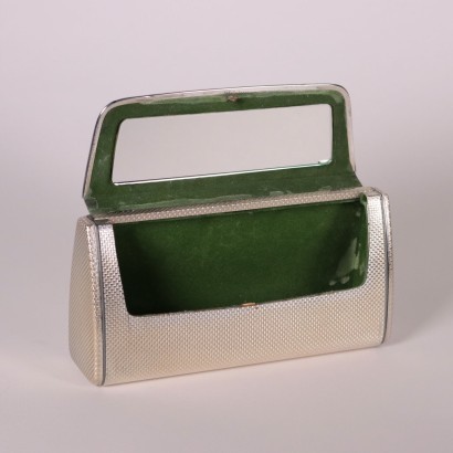 Vintage Silvered Metal Clutch Italy 1960s-1970s