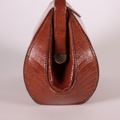 Vinatege Curved Handbag Leather Italy 1960s-1970s