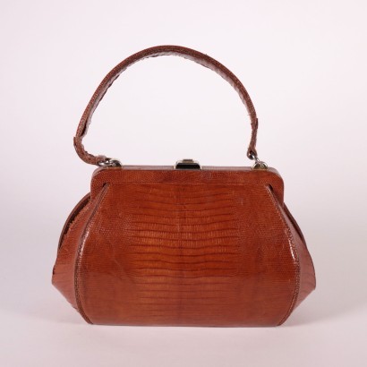 Vinatege Curved Handbag Leather Italy 1960s-1970s