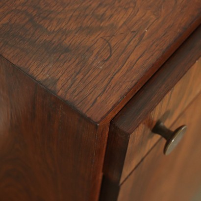 Hanging sideboard with hinged doors and drawers, rosewood veneer.