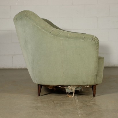 Sofa Samt Feder - Italien 1940er