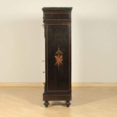 French Secretaire Sessile Oak Black Marble France 19th-20th Century