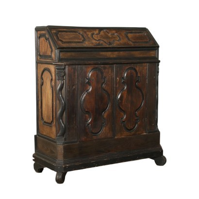 Drop-Leaf Secretaire Walnut Italy 17th Century