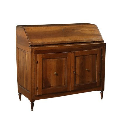 Directoire Drop-Leaf Secretaire Walnut ITaly 18th-19th Century