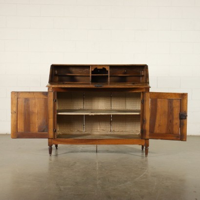 Directoire Drop-Leaf Secretaire Walnut ITaly 18th-19th Century