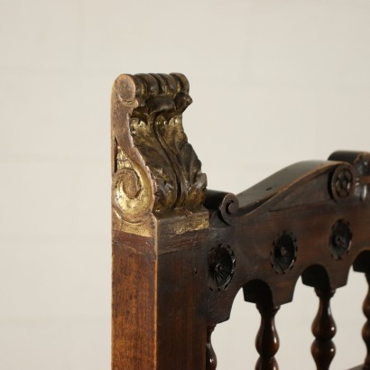 Neo-renaissance Chairs and Armchair Walnut Italy 19th Century