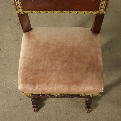 Neo-renaissance Chairs and Armchair Walnut Italy 19th Century