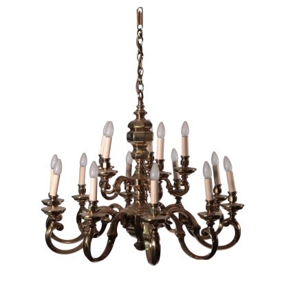 Bronze Chandelier Italy 20th Century