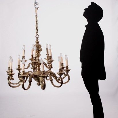 Bronze Chandelier Italy 20th Century